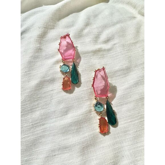 No Brand Jewelry - Multicolor mod style chandelier earrings ￼
